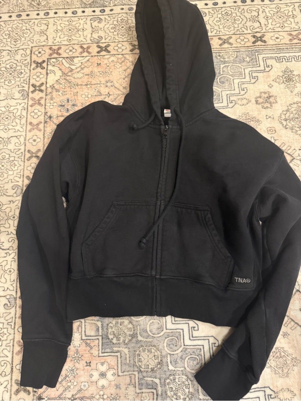 TNA Black Sweatfleece Zip Hoodie